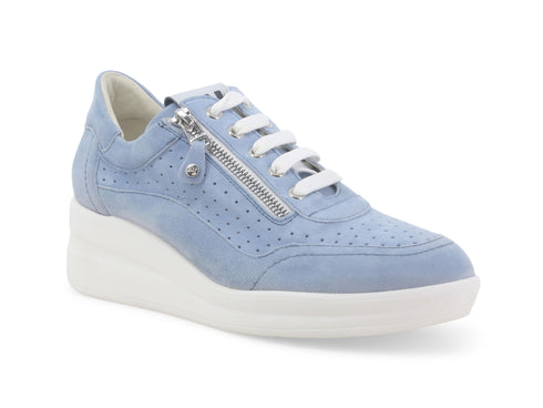 Melluso Comfortable Shoes with Wedge and Zip Suede Upper